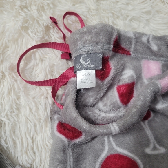 Pj Couture Plush wine glass pajama bottoms - Picture 3 of 6